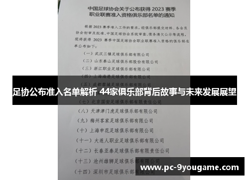 足协公布准入名单解析 44家俱乐部背后故事与未来发展展望